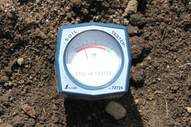 土壌の酸度(pH)値測定